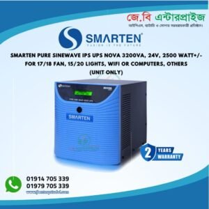 Smarten Pure Sine Wave Ips Ups 3200 va 2500 Watt 24v For 17 Fan 20 Lights Wifi Computer Others